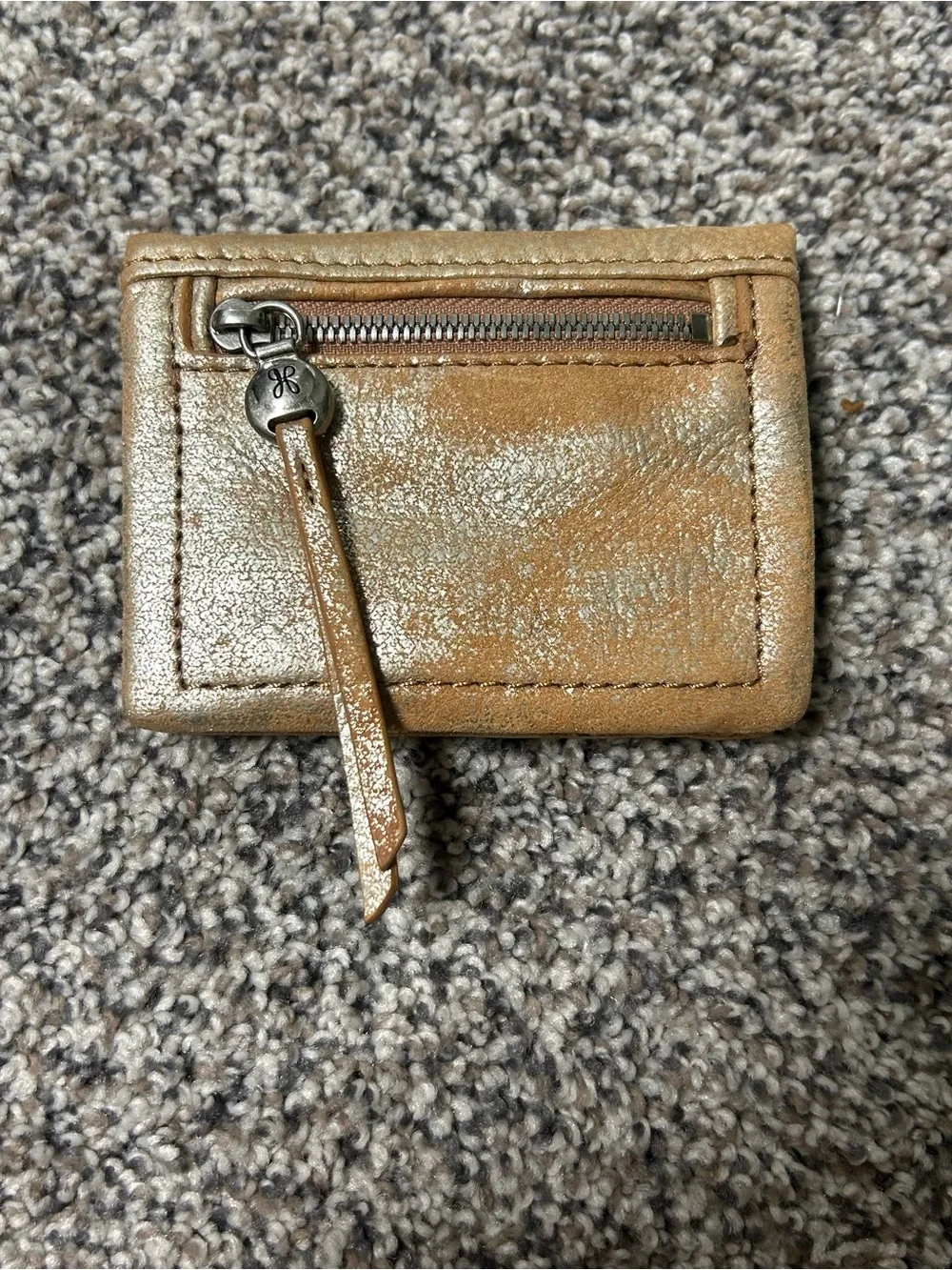 HOBO Lumen Mini Bifold Wallet/ Magnetic Closure/Buffed Leather/Whiskey